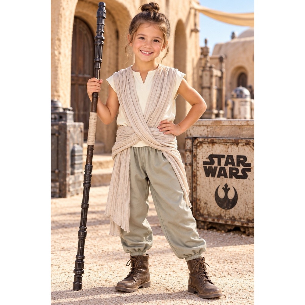 Rubie's Star Wars Rey Deluxe Costume Kids Medium 620090 Halloween Cosplay